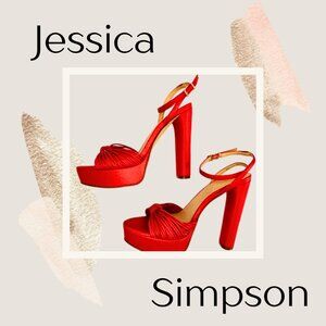 JESSICA SIMPSON | Women's RED Knot Platform Heels | SIZE 7